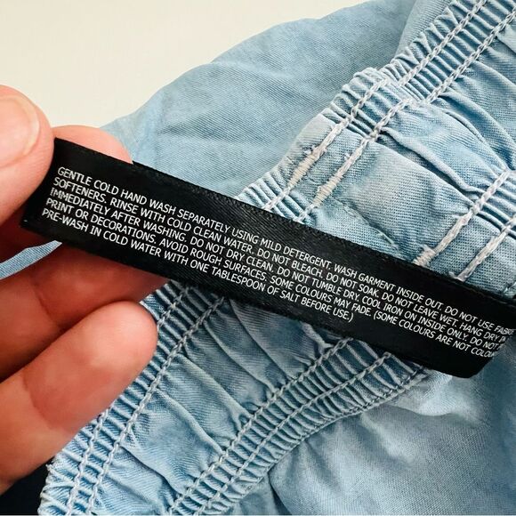 Lorna Jane Black Label Chambray Jogger Pants Size XS in Light Blue 100% Tencel - Picture 15 of 16